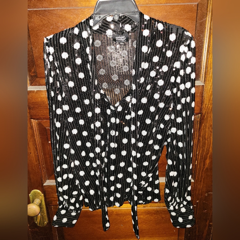 1940s Squin Long-Sleeve Blouse